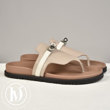 Sandales Empire en cuir bicolore p.38 - Hermès