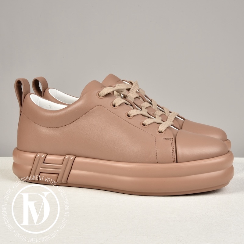 Sneakers Happy en cuir rose perle p.37,5 - Hermès Dressingment Votre