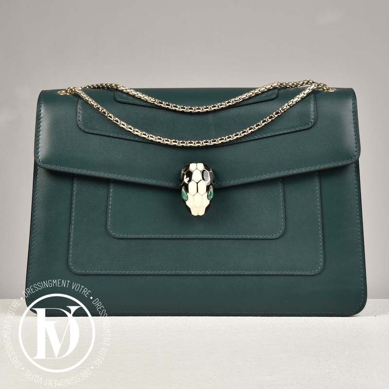 Sac Serpenti Forever médium en cuir vert - Bulgari Dressingment Votre