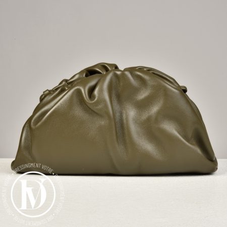Sac mini Pouch en cuir kaki - Bottega Veneta