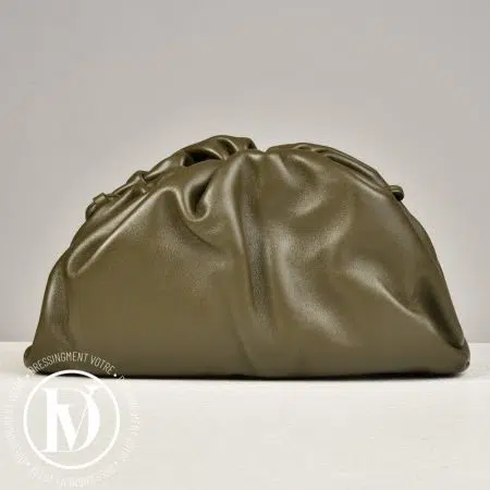 Sac mini Pouch en cuir kaki - Bottega Veneta