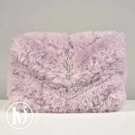 Pochette peau lainée Puffer violette - Saint Laurent