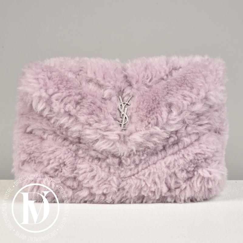 Pochette peau lainée Puffer violette - Saint Laurent Dressingment Votre