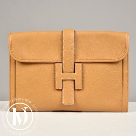 Pochette Jige en cuir gold - Hermès