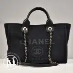 Cabas Deauville médium en toile noire - Chanel Dressingment Votre