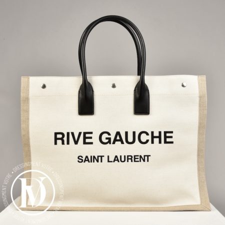 Cabas GM Rive Gauche en toile beige - Saint Laurent