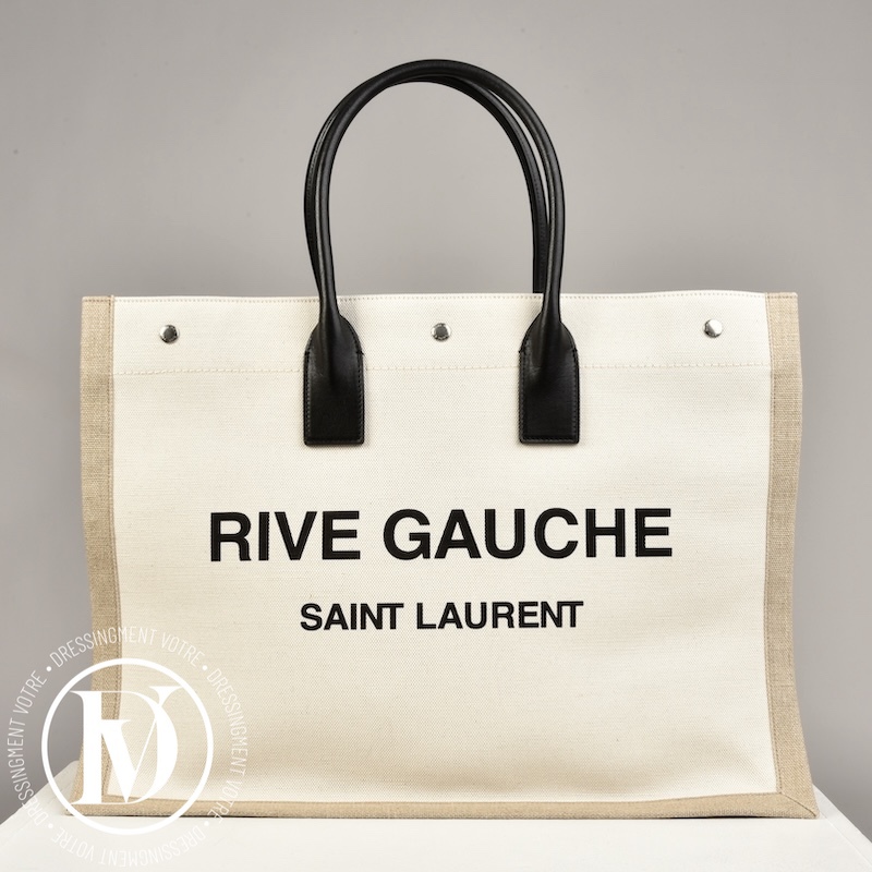Cabas GM Rive Gauche en toile beige - Saint Laurent Dressingment Votre