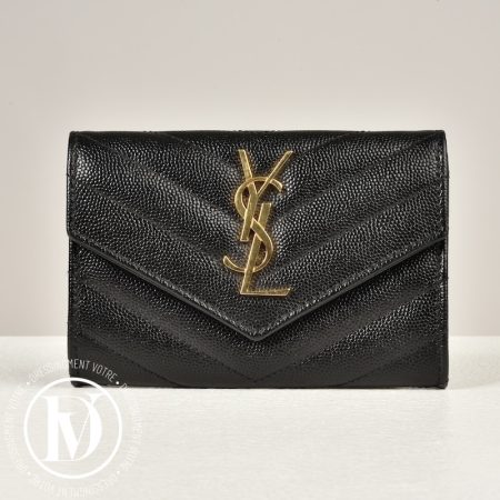 Portefeuille Cassandre en cuir noir - Saint Laurent
