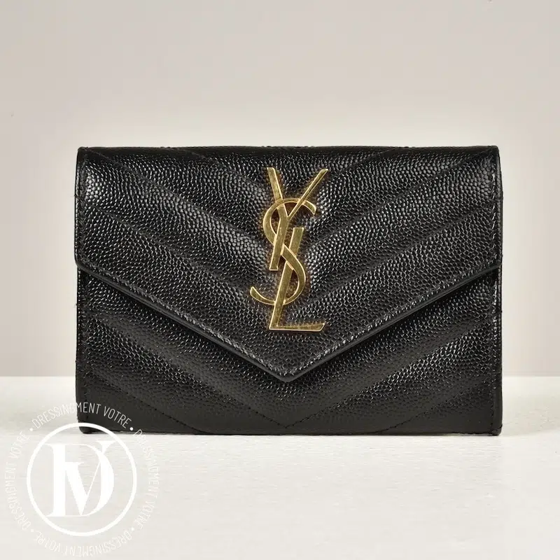 Portefeuille Cassandre en cuir noir - Saint Laurent Portefeuille Cassandre en cuir noir - Saint Laurent Dressingment Votre