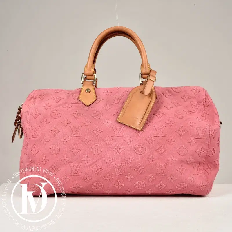 Sac Speedy 35 bandoulière denim rose - Louis Vuitton Louis Vuitton de Seconde Main | Articles de Mode & Luxe Sac Speedy 35 bandoulière denim rose - Louis Vuitton Dressingment Votre