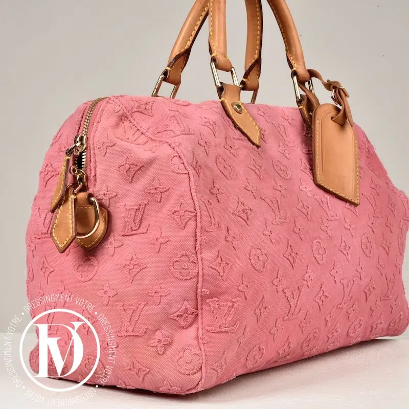 Sac Speedy 35 bandoulière denim rose - Louis Vuitton Sac Speedy 35 bandoulière denim rose - Louis Vuitton – Image 4