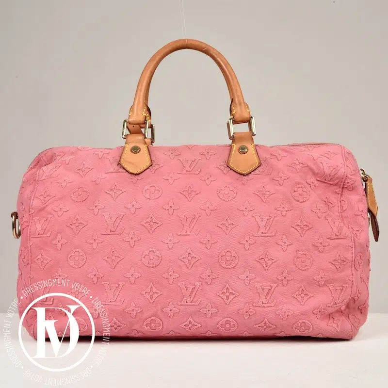 Sac Speedy 35 bandoulière denim rose - Louis Vuitton Sac Speedy 35 bandoulière denim rose - Louis Vuitton – Image 3