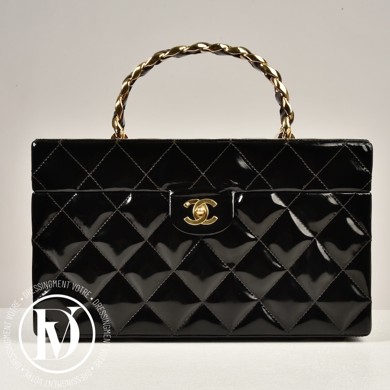 Grand vanity en cuir matelassé noir - Chanel Dressingment Votre