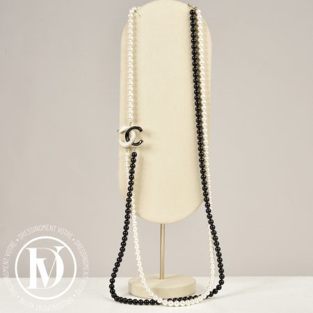 Sautoir 2 rangs CC en perles - Chanel