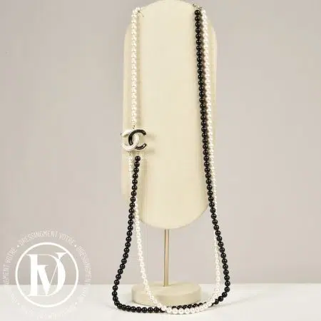 Sautoir 2 rangs CC en perles - Chanel