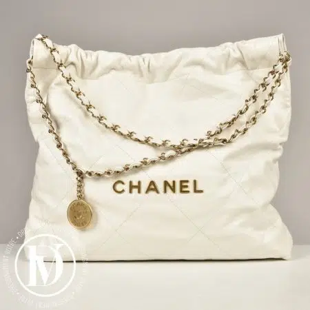 Sac Chanel 22 médium en cuir blanc - Chanel