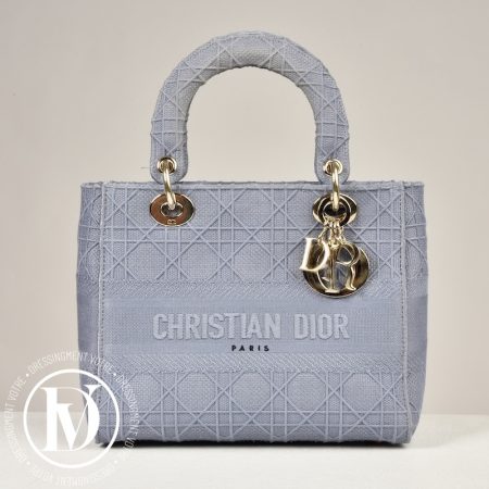 Sac Lady Dior D-Lite en toile lavande - Dior
