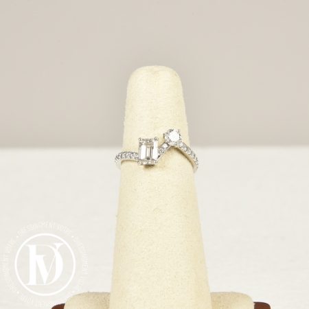 Bague Toi+Moi pavée or blanc et diamants t.48/49 - Loyale