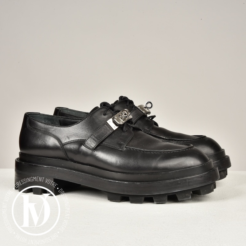 Derbies First en cuir noir p.40 - Hermès Dressingment Votre