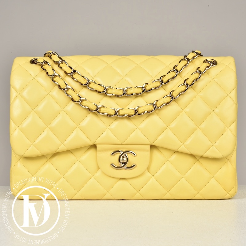 Sac Timeless Jumbo en cuir jaune - Chanel Dressingment Votre
