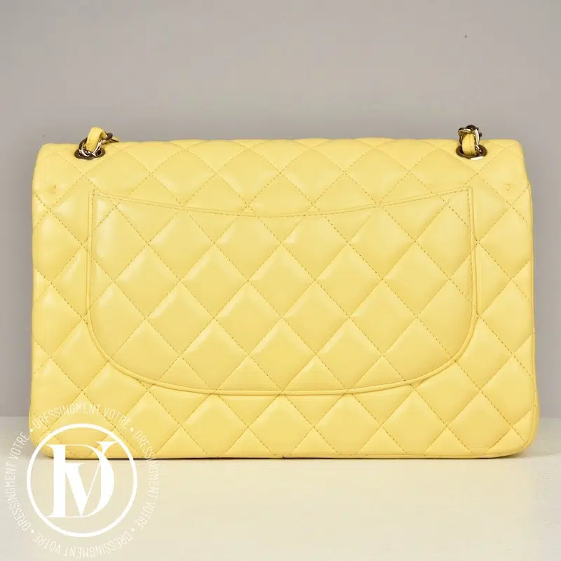 Sac Timeless Jumbo en cuir jaune - Chanel Sac Timeless Jumbo en cuir jaune - Chanel – Image 3