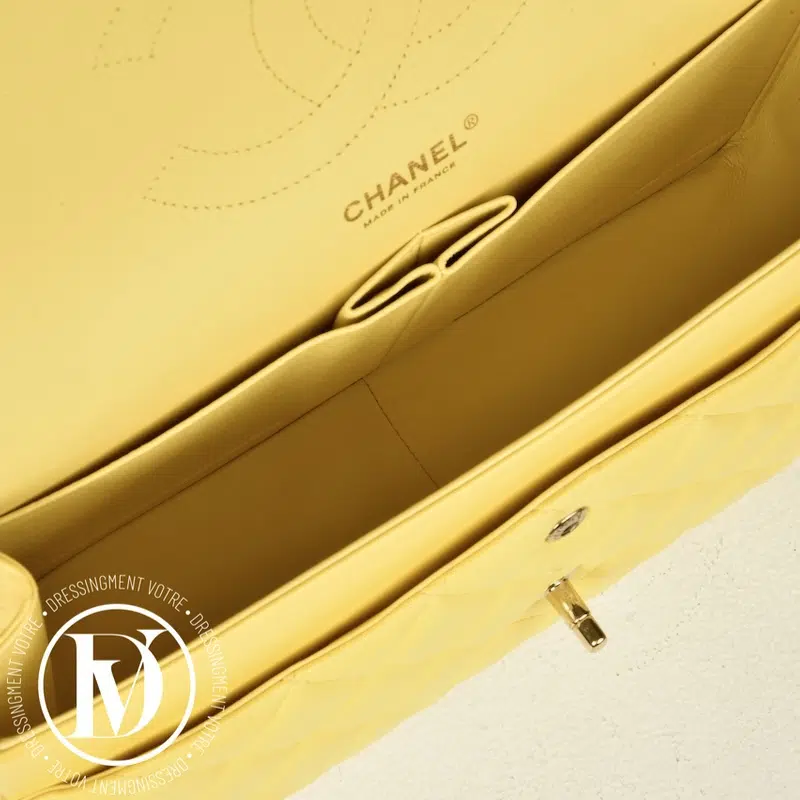 Sac Timeless Jumbo en cuir jaune - Chanel Sac Timeless Jumbo en cuir jaune - Chanel – Image 10
