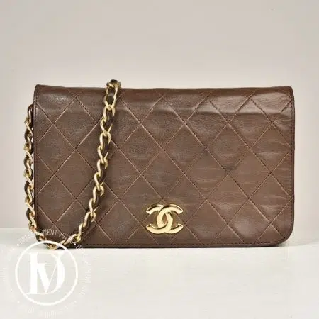 Petit sac CC en cuir marron - Chanel