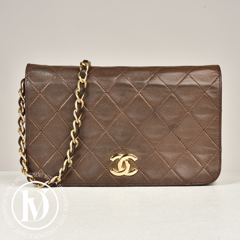 Petit sac CC en cuir marron - Chanel Dressingment Votre