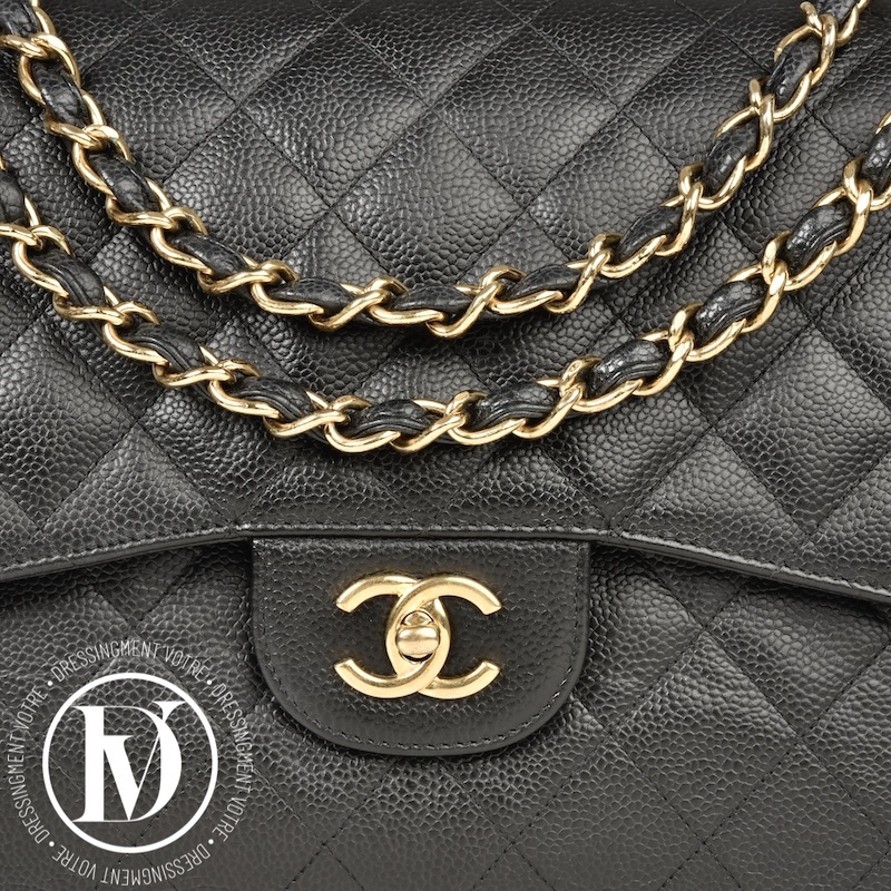 Sac Timeless Jumbo en cuir caviar noir - Chanel Sac Timeless Jumbo en cuir caviar noir - Chanel – Image 4