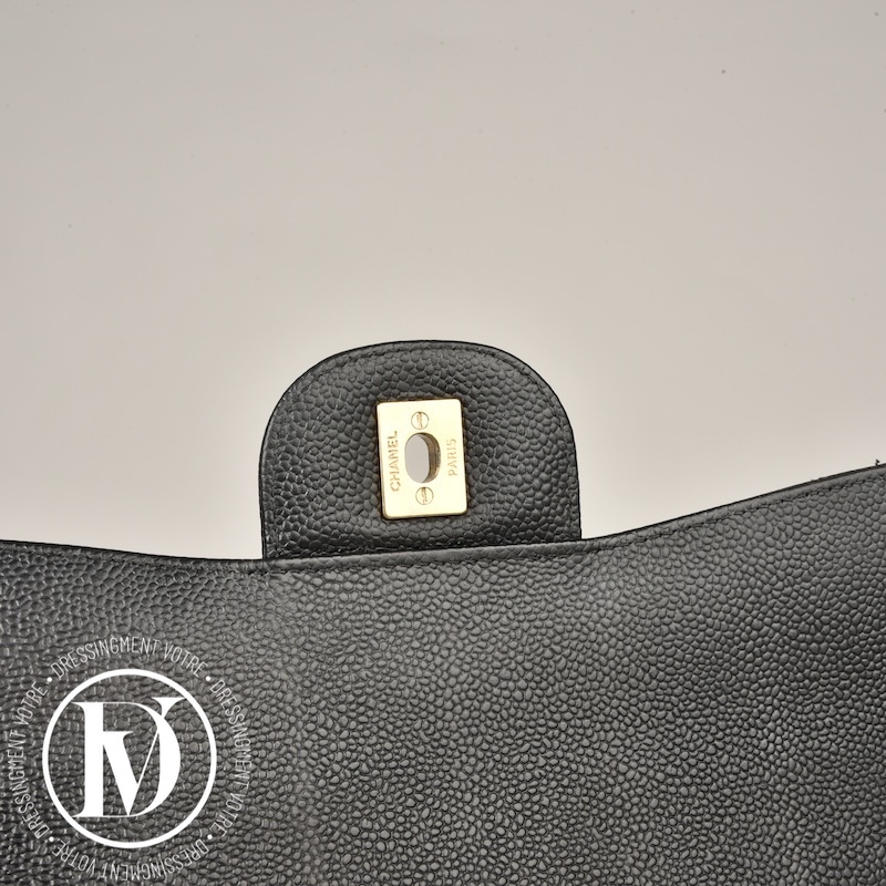 Sac Timeless Jumbo en cuir caviar noir - Chanel Sac Timeless Jumbo en cuir caviar noir - Chanel – Image 7