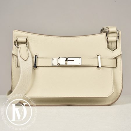 Mini Jypsiere en cuir Evercolore Béton - Hermès
