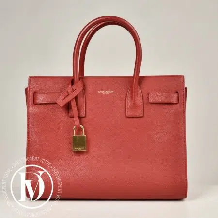 Sac de Jour baby en cuir grainé rouge - Saint Laurent