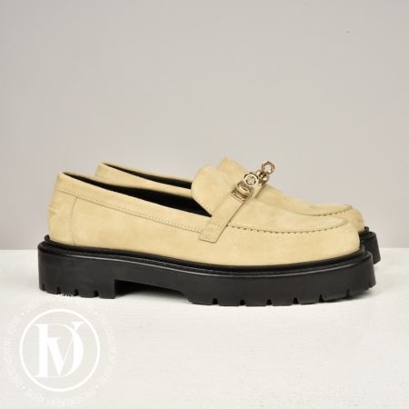 Mocassins Icône beige lin p.37 - Hermès