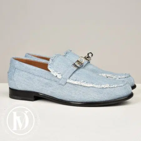 Accueil site seconde main de luxe,friperie de luxe,marque de luxe pas cher,seconde main vetement de luxe,friperie haut de gamme en ligne Mocassins Destin denim bleu p.37 - Hermès