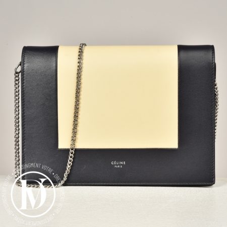 Sac Frame en cuir noir et beige - Céline