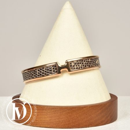 Bracelet Olympe lézard rose gold t.2 - Hermès