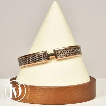 Bracelet Olympe lézard rose gold t.2 - Hermès