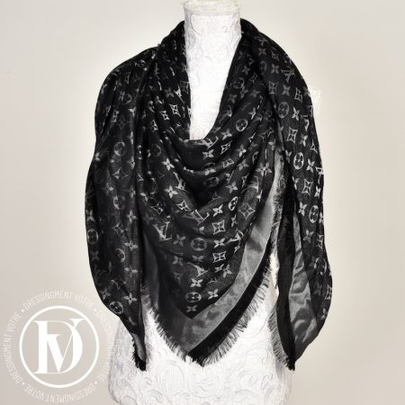 Châle 140 Monogram shine noir - Louis Vuitton Dressingment Votre
