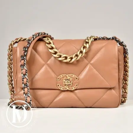 Sac Chanel 19 médium en cuir camel - Chanel