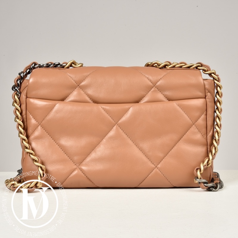 Sac Chanel 19 médium en cuir camel - Chanel Sac Chanel 19 médium en cuir camel - Chanel – Image 3