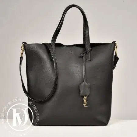 Sac Toy Shopping en cuir noir - Saint Laurent