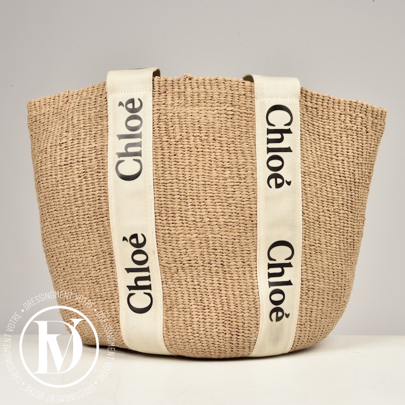Cabas Woody large effet raphia - Chloé Cabas Woody large effet raphia - Chloé