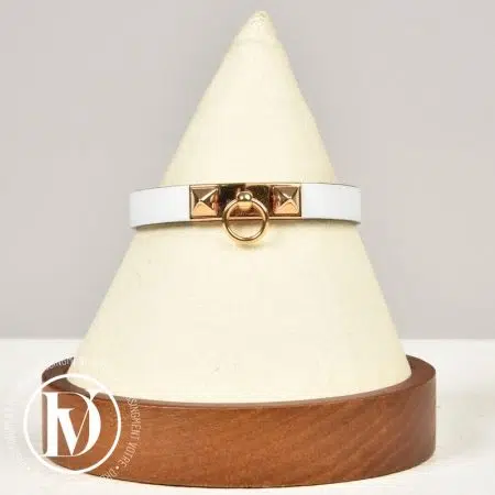 Bracelet Rivale Mini en cuir blanc t.2 - Hermès