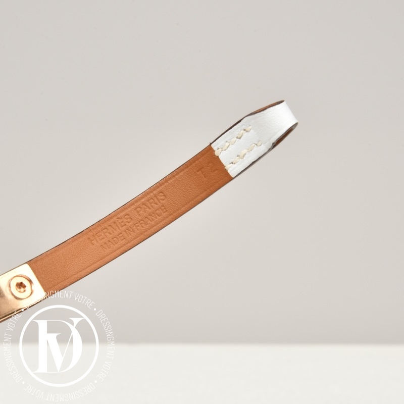 Bracelet Rivale Mini en cuir blanc t.2 - Hermès Bracelet Rivale Mini en cuir blanc t.2 - Hermès – Image 3