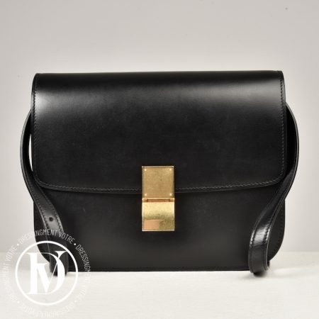 Sac Classic Box médium en cuir noir - Céline