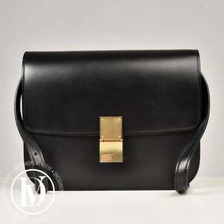 Sac Classic Box médium en cuir noir - Céline