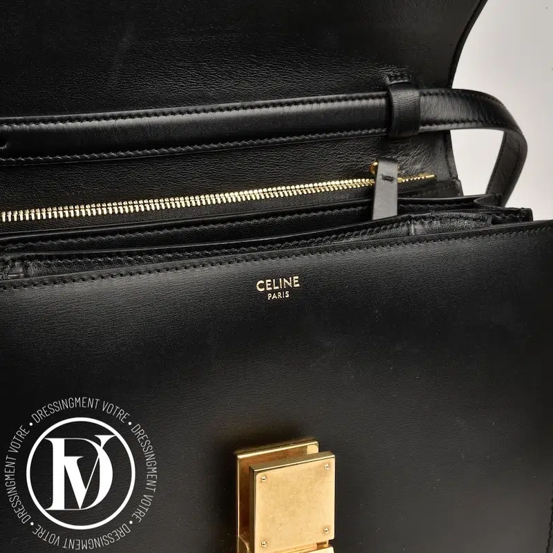 Sac Classic Box médium en cuir noir - Céline Sac Classic Box médium en cuir noir - Céline – Image 7