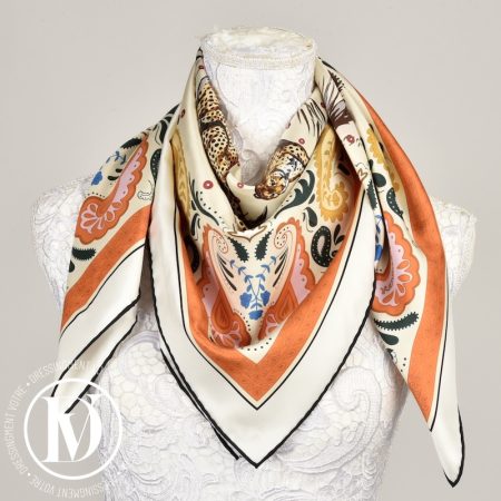 Carré 90 double face en soie "Guépards Bandana" - Hermès Dressingment Votre