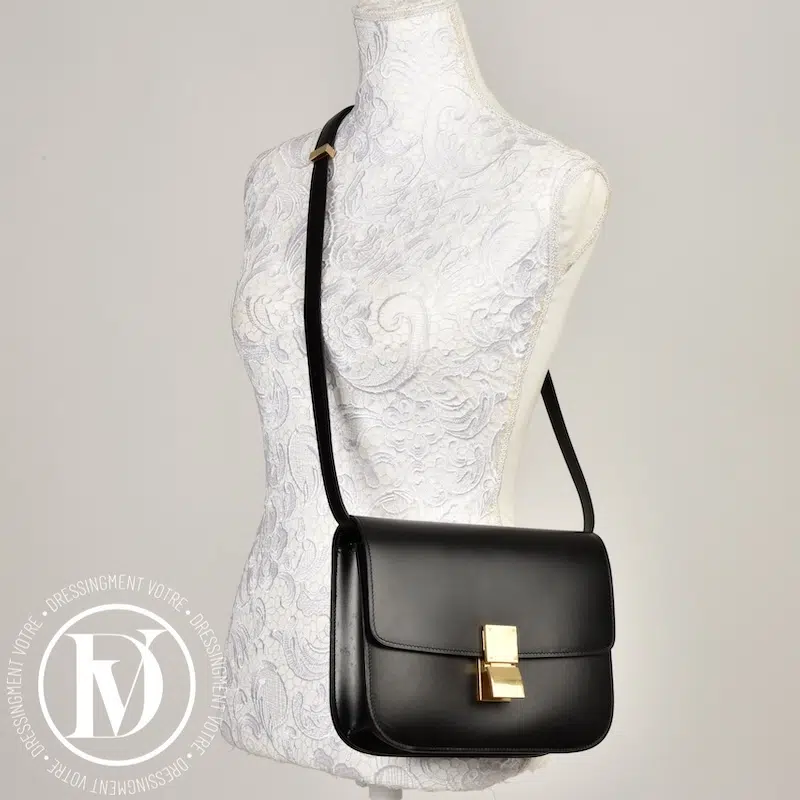 Sac Classic Box médium en cuir noir - Céline Sac Classic Box médium en cuir noir - Céline – Image 2
