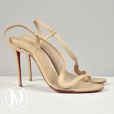 Escarpins Rosalie 100 en cuir nude p.37,5 - Christian Louboutin